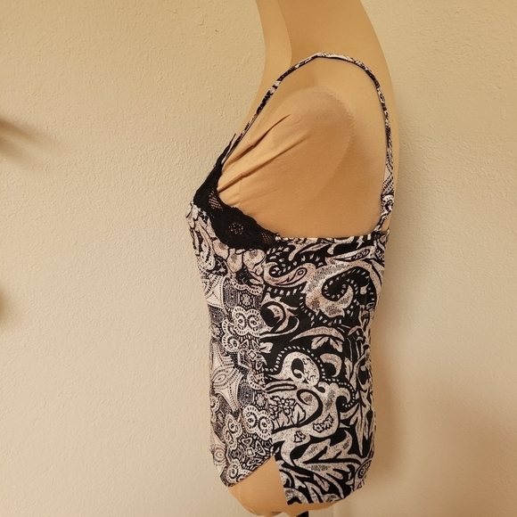 Chicos Black and White Silk Cami - Picture 4 of 5